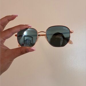 Quay Australia Gold & Pink Aviator Sunglasses